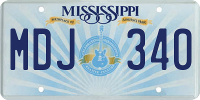 MS license plate MDJ340