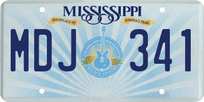 MS license plate MDJ341