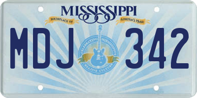 MS license plate MDJ342