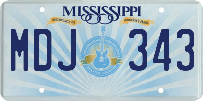 MS license plate MDJ343