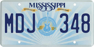 MS license plate MDJ348