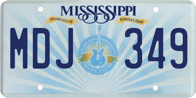 MS license plate MDJ349