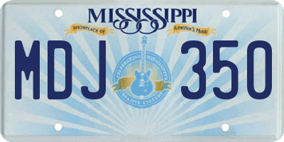 MS license plate MDJ350