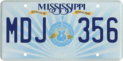 MS license plate MDJ356