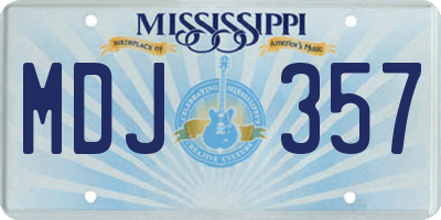 MS license plate MDJ357