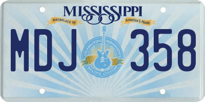 MS license plate MDJ358