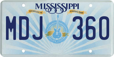 MS license plate MDJ360
