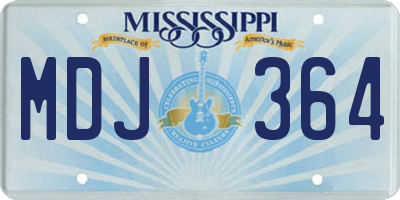 MS license plate MDJ364