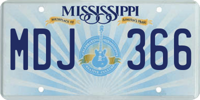 MS license plate MDJ366
