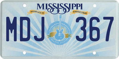MS license plate MDJ367