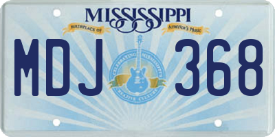 MS license plate MDJ368