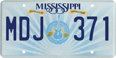 MS license plate MDJ371