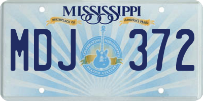 MS license plate MDJ372