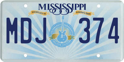 MS license plate MDJ374