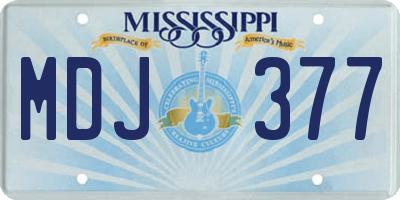 MS license plate MDJ377