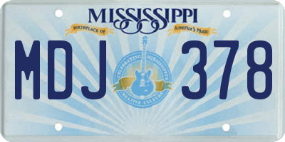 MS license plate MDJ378