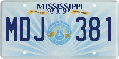 MS license plate MDJ381
