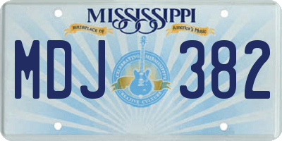 MS license plate MDJ382