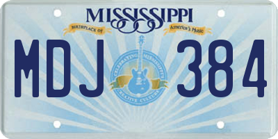 MS license plate MDJ384
