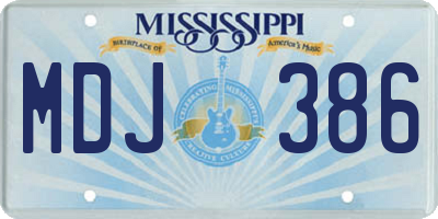 MS license plate MDJ386