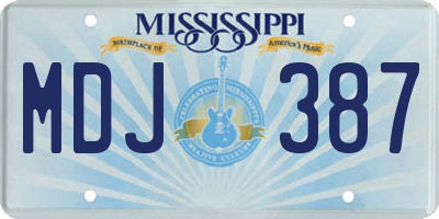 MS license plate MDJ387