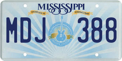 MS license plate MDJ388