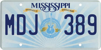MS license plate MDJ389