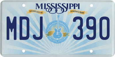 MS license plate MDJ390
