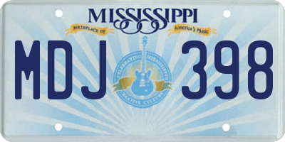 MS license plate MDJ398