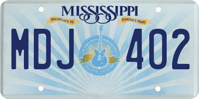 MS license plate MDJ402