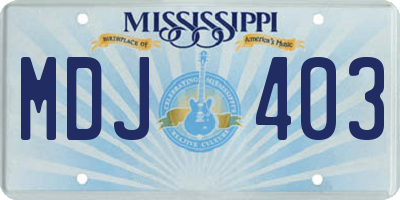 MS license plate MDJ403