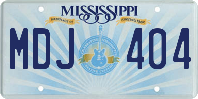 MS license plate MDJ404