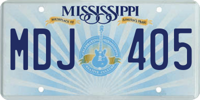 MS license plate MDJ405