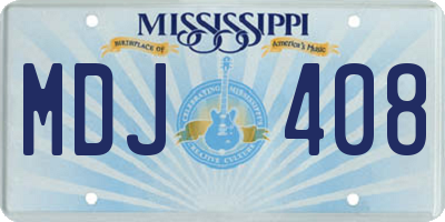 MS license plate MDJ408