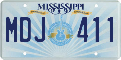 MS license plate MDJ411
