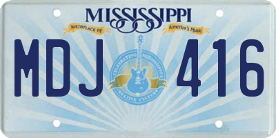 MS license plate MDJ416