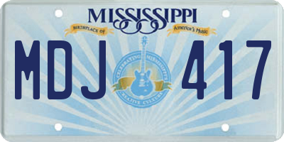 MS license plate MDJ417