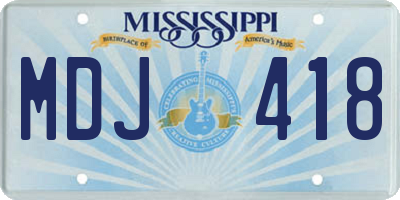 MS license plate MDJ418