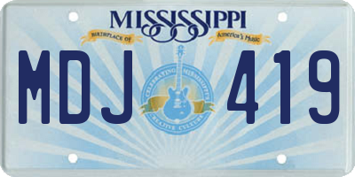 MS license plate MDJ419