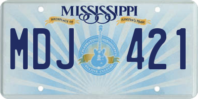 MS license plate MDJ421