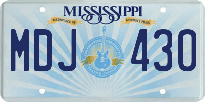 MS license plate MDJ430