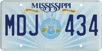 MS license plate MDJ434