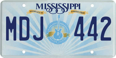 MS license plate MDJ442