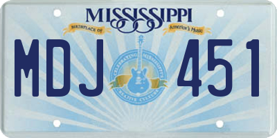 MS license plate MDJ451