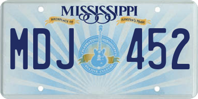 MS license plate MDJ452