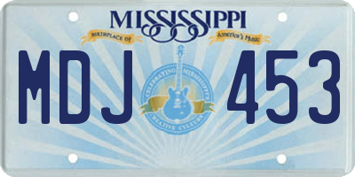 MS license plate MDJ453