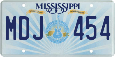 MS license plate MDJ454