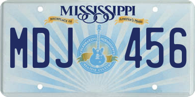 MS license plate MDJ456