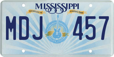 MS license plate MDJ457
