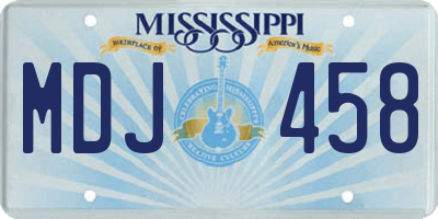 MS license plate MDJ458